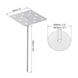 PATIKIL 5.9 Inch Perforated Insulation Pins with Round Washers, 30 Pack Aluminum Insulating Nails Wall Plug for Fixing Foam Boards to Wall or Ceiling