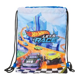 Safta HOT WHEELS LET'S RACE – Junior Flat Bag Backpack, Ideal for Children of Different Ages, Comfortable and Versatile, Quality and Resistance, 26 x 34 cm, Blue/Black, M, Casual