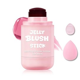 Tinte de gelatina de agua de enfriamiento Rubor para labios y mejillas, maquillaje transparente para construir # Rojo desnudo | Tinte hidratante de la