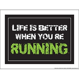Fitnus Chart Series Life is Better When Your Running 18" X 24" Poster (Green/White/Black)