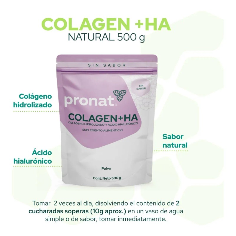 Kit 2 Piezas - Colágeno Hidrolizado +ha (500 Gr) Pronat
