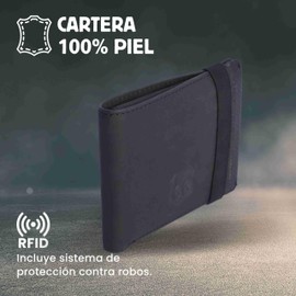 ROUTE 66 Men's Wallet with Wallet, Credit Card Holder for Men, Leather Wallet with RFID Men, Leather Wallet, Daniel, Black, Estándar