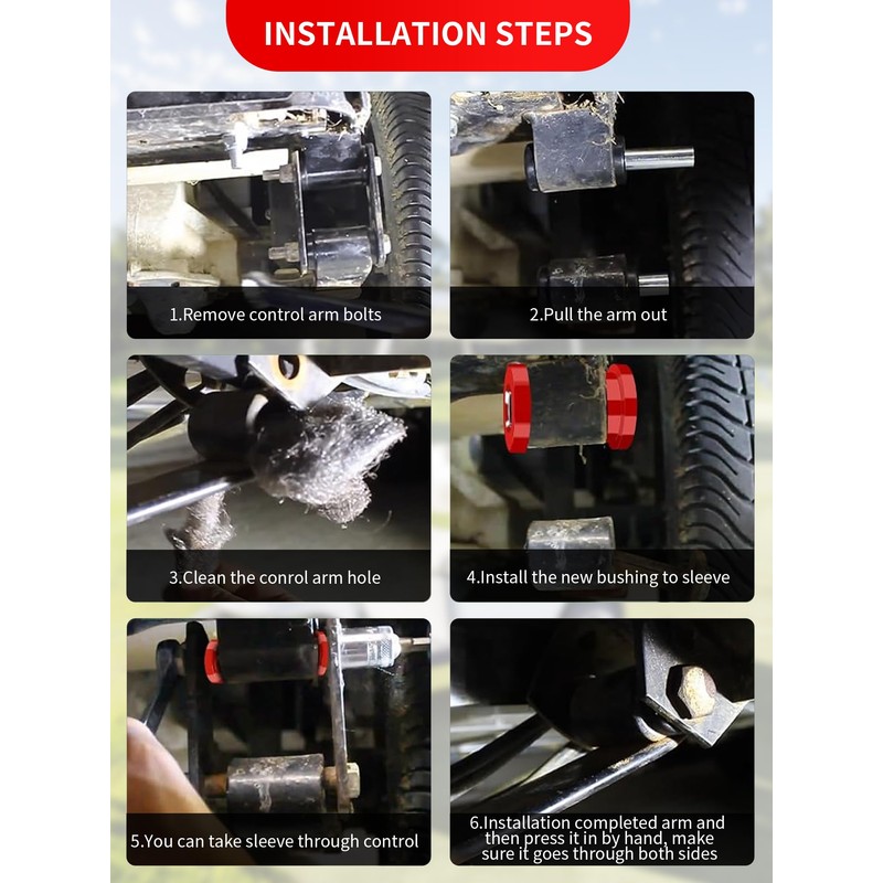 OVAS HOO Club Car Precedent Front Bushing Kit, Front Upper