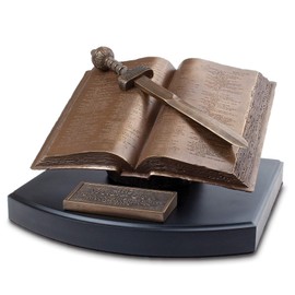 Lighthouse Christian Products Word of God Sword Bronzelike Finish 8.25 x 4 Hand-Cast Resin Mounted Sculpture