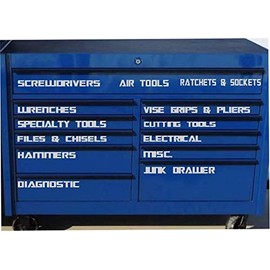 StickerLoaf Brand Toolbox Decals Label Mechanic Drawer Labels for Tools Box top or Bottom Boxes Garage Mechanics Decals Stickers for Craftsman snap on matco Tool Box toolboxes