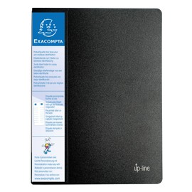 Exacompta - Ref 88601E - Opaque PP Display Book - 240 x 320mm in Size, Suitable for A4 Documents, Crystal Clear Pockets, 0.8mm Polypropylene, 60 Pockets, 120 Viewing Pages - Black