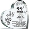 22nd Birthday Plaque Gifts for Women Men - Aged to Perfection - Acrylic Heart Keepsake Gift for 22 Year Old Woman Man Her Him, 100mm x 100mm Present For Friends Family