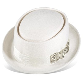 Pork Pie Hats for Men/Women, 100% Wool Felt Hat Short Brim Stout Porkpie Breaking Bad Hat Unisex Flat Top Fedora Hats Boater Derby Crushable