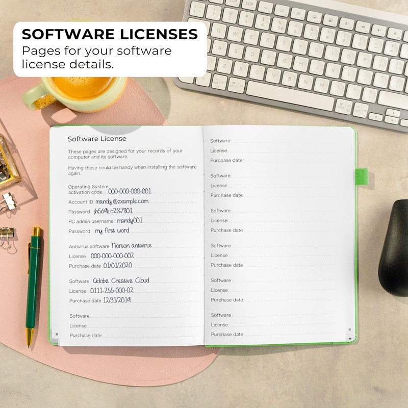 Clever Fox Password Book with alphabetical tabs. Internet Address Organizer