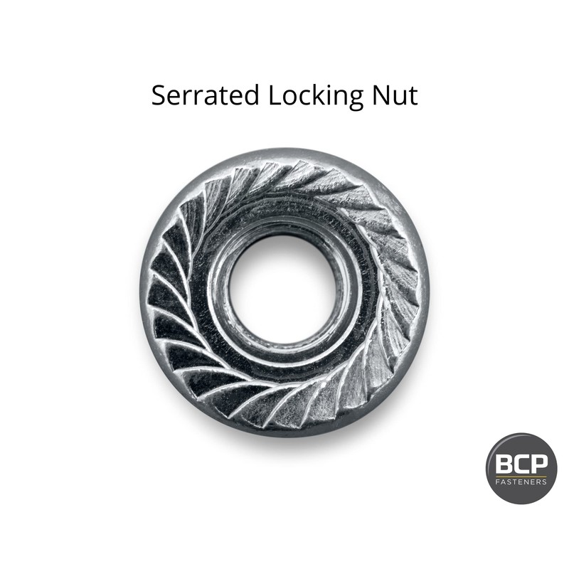 Fifty (50) 1/4-20 Zinc Plated Serrated Flange Hex Lock Nuts