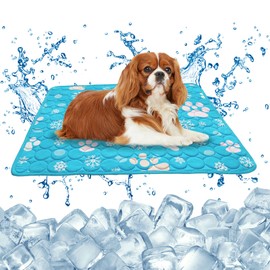 Bekecidi Kühlmatte für Hunde, Eisseide, Haustier-Kühlmatte für Hunde, Katzen, Eisdecke, waschbar, Welpen, Kühlmatten für Sommer, Betten, Autositze (M, 60 x 50 cm)