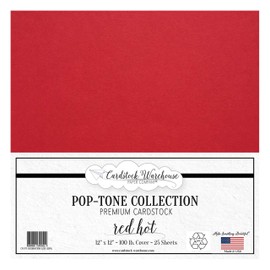 Red Hot Red Cardstock Paper - 12 X 12 Inch 100 Lb. Heavyweight Cover - 25 Sheets From Cardstock Warehouse