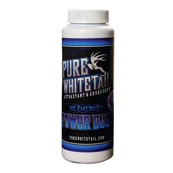 Pure Whitetail | Mezmerize Power Dust | All Season Natural Overhanging Licking Branch Mock Scrape Powder | Hunting Scent Eliminator | Cover Scent | Deer Scrape | 4 oz Bottle