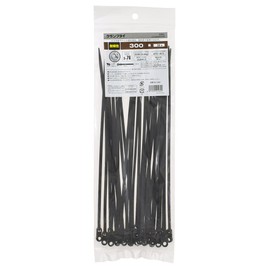 Ohm Electric LT-C300W30BK 09-1269 OHM Cable Ties, Outdoor 11.8 inches (300 mm), Clamp Tie, Weather Resistant, Lock Tie, Pack of 30, Black