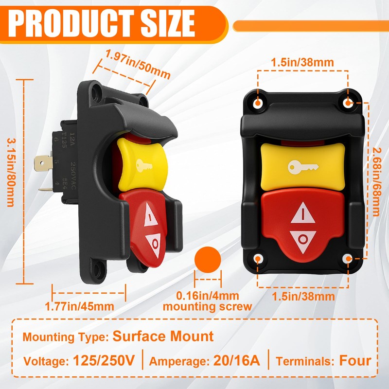 Table Saw Switch Replacement Compatible with Ryobi and Craftsman, Paddle