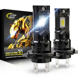 Cougar Motor H7 Bulbs, H7 New Upgraded H7 Fog Light Bulbs 1:1 size No Required Adapter Non-polarity Quick Installation Driving Light Bulbs, Pack of 2