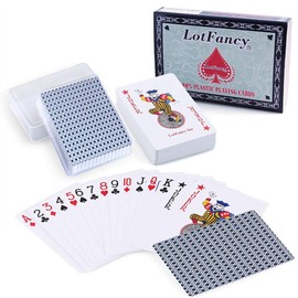 LotFancy Plastic Playing Cards Plastic 2 Decks Waterproof Poker Cards Professional Playing Cards