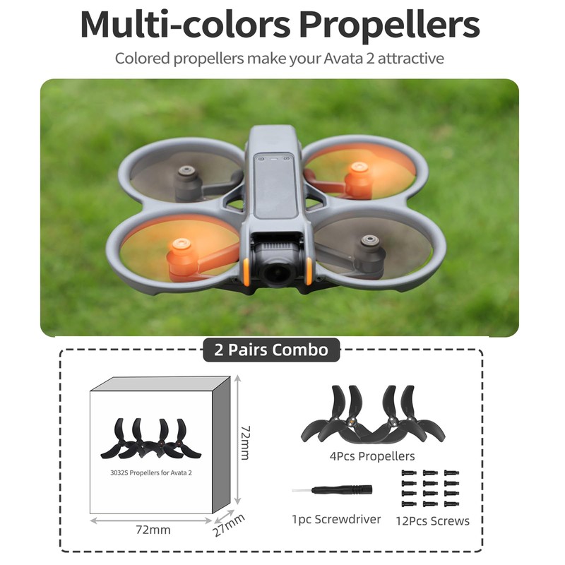 FSIDIWT Avata 2 Propellers, 4Pcs Avata 2 Propellers Replacement, Low