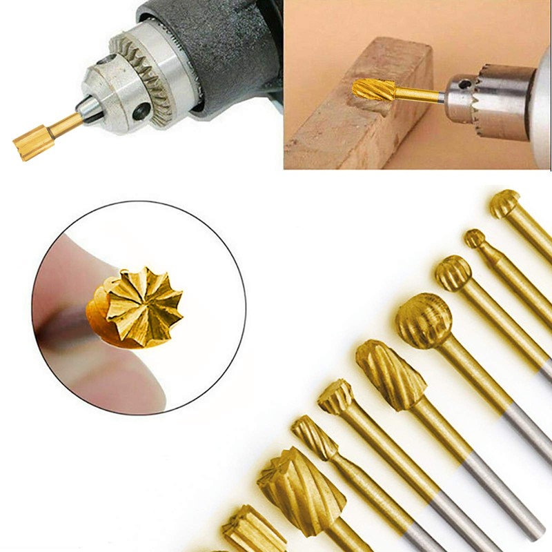 20pcs Rotary Bits Burr Set with 1/8 inch Shank for