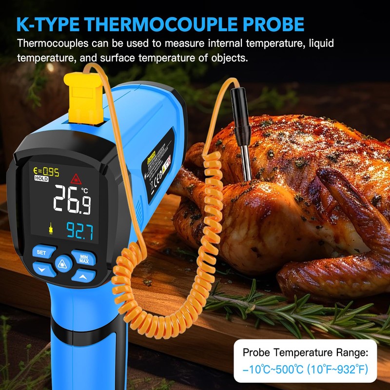 Infrared Thermometer MESTEK -40°C to 1600°C Digital Laser High Temperature