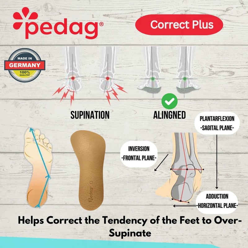 pedag Correct Plus 3/4 Length Vegetable Tanned Leather Orthotic Footbed