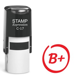 stampexpression - B Plus Grade in The Circle Self Inking Rubber Stamp - Red Ink (A-62687)