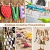 200 Pcs Mini Wooden Pegs with 30m Jute String, 3.5