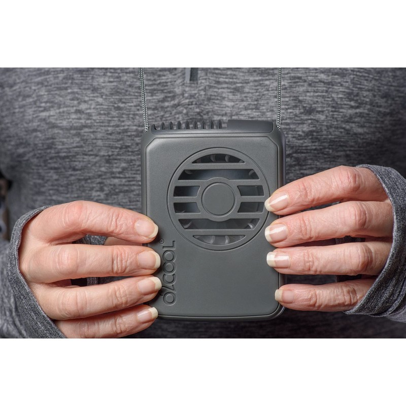 O2COOL Personal Travel Rechargeable Battery Powered Neck Cooling Fan, Single