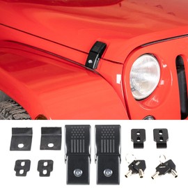 SQQP - Juego de cierres de campana de bloqueo de campana de aleación de aluminio para Jeep Wrangler JK JKU 2007-2018, para JL JLU y Jeep Gladiator JT 2018-2024