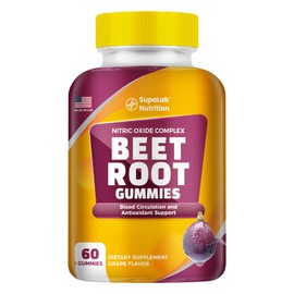 MEGNETA Beetroot Gummies with Grape Seed Extract & Antioxidants – 60 Chewable Gummies for Healthy Circulation & Detox
