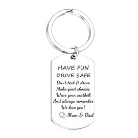 Drive Safe Keychain 16 Years Old Keychain Gifts for Daughter Son New Driver Gift to Daughter Son from Mum Dad Graduation Gift from Mum Dad