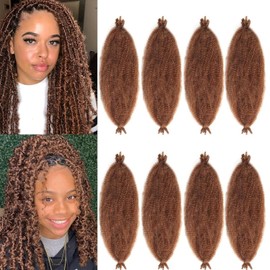 Alaleibaby Marley Hair 8 Packs Marley Twist Hair Afro Kinky Marley Braiding Hair 14 Inch Pre-Separated Springy Twist Hair Natural Black Marley Twist Crochet Braiding Hair
