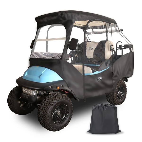 10L0L 4 Passenger Golf Cart Enclosure for Club Car Precedent with Security Side Mirror Openings, Waterproof Portable Transparent Golf Cart Cover Storage Driving Enclosure - Top Roof Length 60/87 Inch