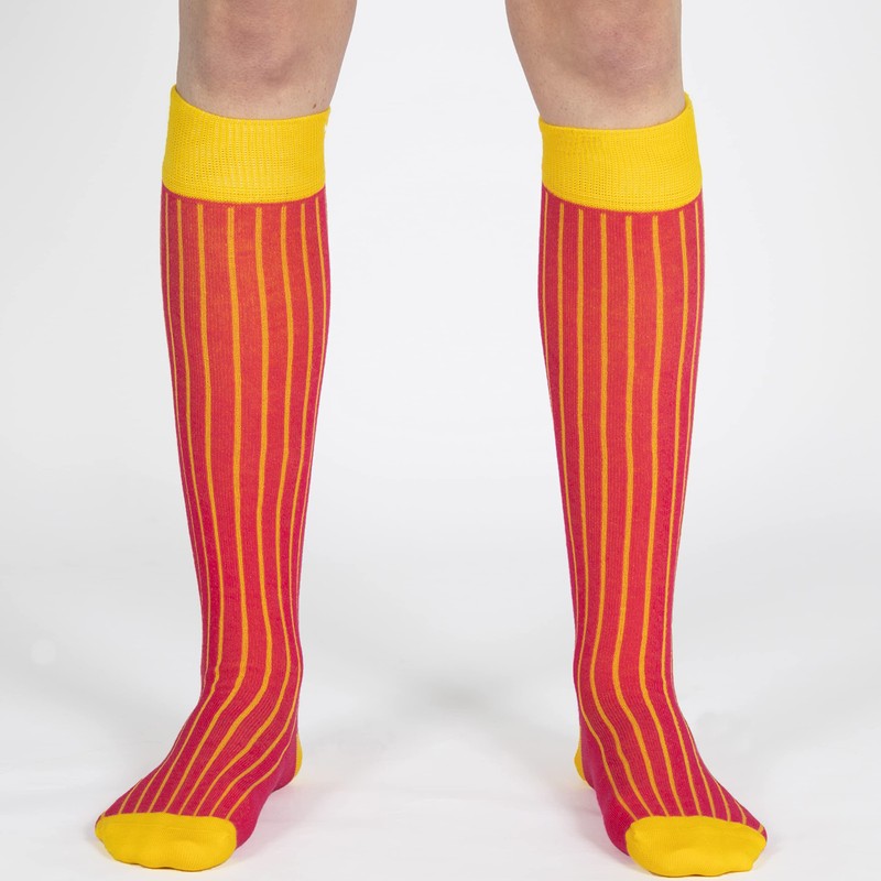 Mysocks Unisex Ribbed Knee Socks Made of Extra Fine Combed