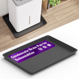 Mxclimate Drain Pan for Dehumidifier,Condensate Water Plastic Drip Tray 12.5 x 17 in Prevent Water Leakage,Floor Protection,Easy to Move Around