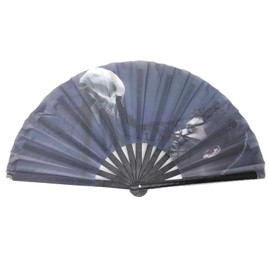 DancingChurch, Party Decoration, Black Skull Kung Fu Folding Fan Handheld Fan Women Hand Folding Fans Dance Fan Gifts for Wedding for Wedding, Dancing, Church, Party Decoration Crafts