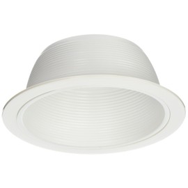 6" Stepped Baffle Trim with Plastic Ring for Par30/r30 Line Voltage Recessed Can Light-White