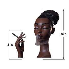 Incense Holder,Black Woman Smoking Head Incense Burner, Sophisticated and Elegant Headscents-Head Incense Burner,Desk Decor Suitable for Bedroom and Living Room (Close Eyes)