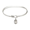 7 inch Oval Eye Hook Bangle Bracelet w/St. Monica in