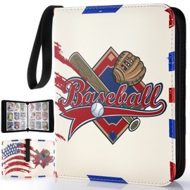 Card Binder 9 Pocket, Baseball Card Binder 900 Pockets with Sleeves, Trading Card Binder, Sports Card Binder Collectible Baseball Card Albums, Portable Card Binder with 50 Removable Sleeves