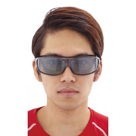 AXE SG605P Sunglasses, For Bad Weather/Low Light Conditions, UV Protection, Polarized Lens, Ensures Visibility Over 180 Degrees, Can Wear Large Glasses, Frame: Clear Smoke/Lens: Smoke