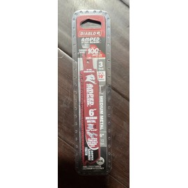 Diablo Amped Steel Demon 6” Carbide Medium Metal Reciprocating Saw Blade -3 pack