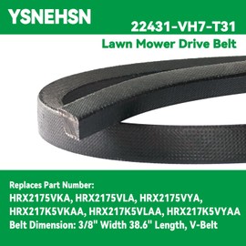 2 Pack 22431-VH7-T31 Lawn Mower Drive Belt Fits for Honda HRX2175VKA HRX2175VLA HRX2175VYA HRX217K5VKAA HRX217K5VLAA HRX217K5VYAA Walk-Behind Lawn Mower (3/8" X 38.6")