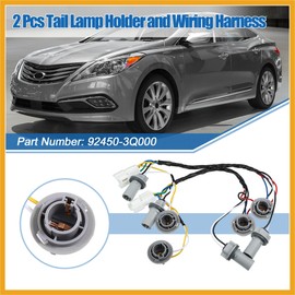 Partuto 2 Pcs Tail Lamp Holder and Wiring Harness 92450-3Q000 for Hyundai Sonata Sedan 2.0L 2.4L 2011-2014 Rear Tail Light Lamp Wiring Harness Socket Holder and Wire On Rear W/O Bulb Replacement