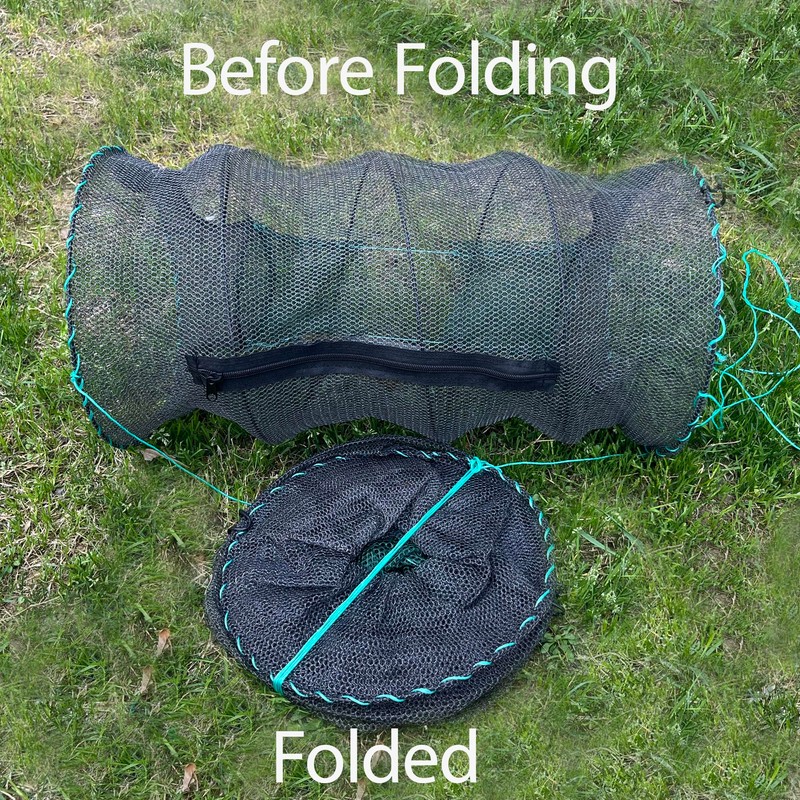 2 Pcs Fishing Bait Trap,Foldable Minnow Trap,Crab Trap,Fishing Net,Bait Cage