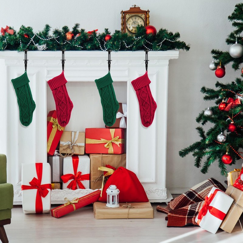 Sfcddtlg 6 Pcs Black Metal Christmas Stocking Holders - Adjustable