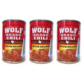 Wolf Brand Chili 4 Set - Wolf Brand Texas Style Chili with Beans (3 Pack) 15 oz Cans 4 Set - 15.0 Ounce (Pack of 3)