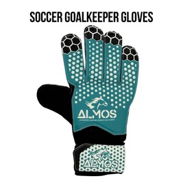Almos Soccer Goalkeeper Gloves – Goalie Gloves For Adult, Kids and Youth | Strong Grip for Toughest Saves with Finger Protection, Non-Slip Wear Resistant Latex Material, Size 9, Turquoise By Almos |