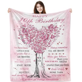 Birthday Gifts for 10 Year Old Girl, 10 Year Old Girl Christmas Birthday Gifts Blanket 60"x50",10th Birthday Decorations/Gifts for Girl, Girls 10th Birthday Gifts, Best Gifts for 10 Year Old Girls