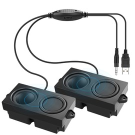 MEIRIYFA Computer Speakers for Desktop PC Laptop, Mini PC Computer Speaker USB Powered 3.5mm AUX Jack Input with Volume Control, HiFi Stereo PC Loudspeaker for Desktop Tablet (Black, 1.2M)